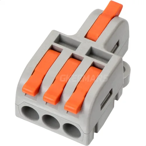 Miniatura 10 de 10 mini conectores de cable eléctrico, empalme de bricolaje en bloques de terminales de conector rápido de 4/6/8/9/10 vías (1 en 3 salidas, PC)