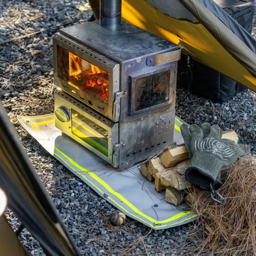 Miniatura 4 de POMOLY Tapete para fogata, tapete ignífugo visible por la noche, ideal para la base de la hoguera de terraza, almohadilla para fogatas de patio