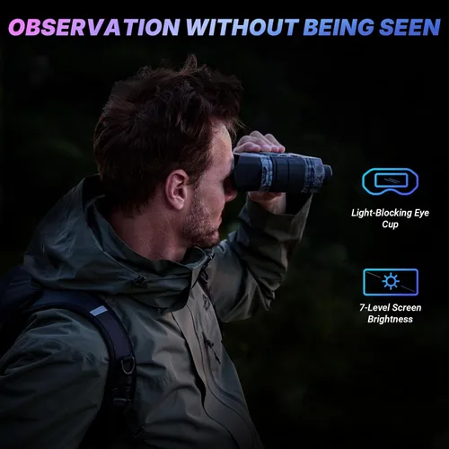 Miniatura 7 de WOSPORTS Gafas de visión nocturna 4K con foto de 48 MP, visión a todo color de 3280 pies, distancia IR de 1300 pies, pantalla HD de 3 pulgadas, zoom