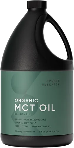 Miniatura 9 de Sports Research® Aceite orgánico MCT de 16 onzas, espectro completo (C8, C10, C12) procedente de aceite de coco, combustible Keto para cerebro