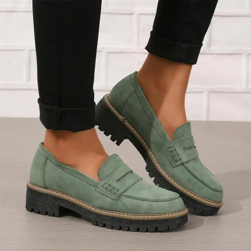 Miniatura 4 de Mocasines para mujer, con plataforma gruesa, suela de lengüeta, cómodos, para el trabajo, oficina, negocios, casual, zapatos de vestir, talla 5-11