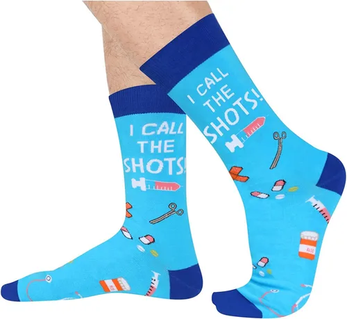 Miniatura 3 de HAPPYPOP Paquete de 2 calcetines de golf divertidos para hombres, juego de bandera de Estados Unidos, enfermeras, con caja de regalo, Multi