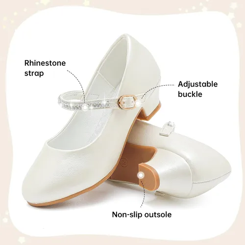 Miniatura 5 de Motasha Zapatos de vestir para niñas pequeñas, zapatos de princesa con purpurina Mary Jane para niñas, tacones bajos, fiesta, boda, para niños
