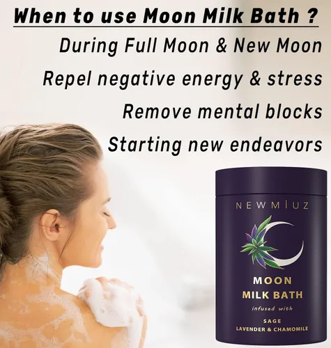 Miniatura 2 de Remojo de baño de leche lunar de salvia limpiadora - Lavanda Manzanilla - Hidrata y suaviza la piel Alivio espiritual del estrés Regalos
