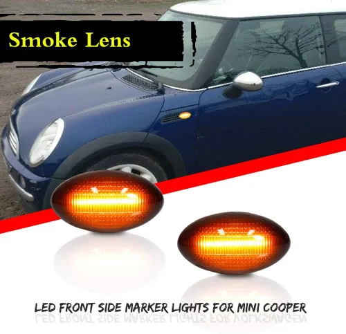 Miniatura 2 de Lente ahumada ámbar Led Fender lateral marcador luz luz de señal de giro para Mini Cooper R50 R52 R53