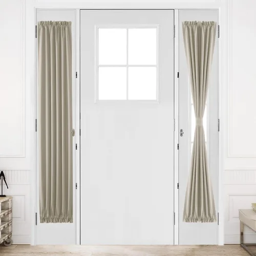 Miniatura 53 de DWCN Cortinas para puerta francesa: cortina térmica con bolsillo para barra para puertas con ventana de vidrio, puertas de cocina y patio