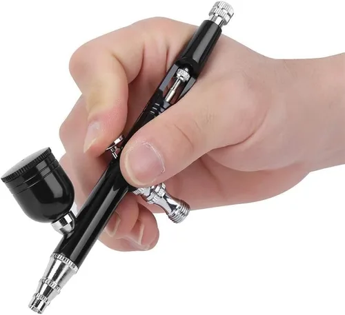 Miniatura 4 de Kit de aerógrafo, pistola de aerógrafo de alimentación por gravedad de doble acción con boquilla de 0.012 in, juego de pulverizador de pintura