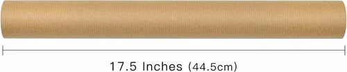 Miniatura 5 de RUSPEPA Rollo de papel kraft marrón – 17.5 pulgadas x 32.8 pies – Papel de estraza forrado teñido reciclable perfecto para manualidades, arte