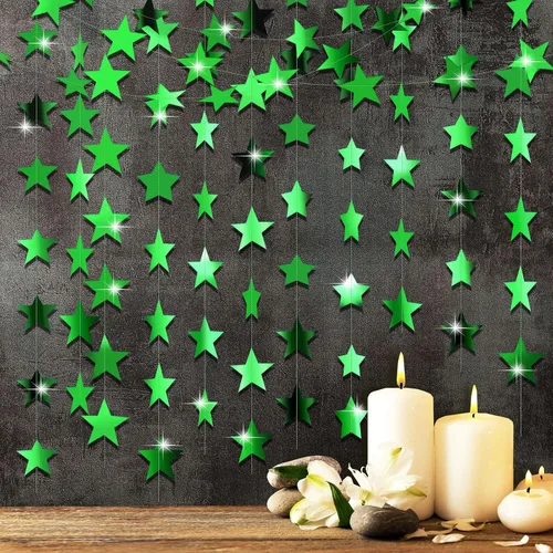 Miniatura 24 de Patelai Guirnalda de estrellas con purpurina 2026, decoración de graduación de 130 pies, pancarta colgante de estrella para fiesta, cumpleaños