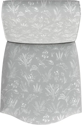 Miniatura 256 de Homepop Silla de comedor con detalles festoneados, sillas de comedor Parsons tapizadas, muebles decorativos para el hogar, tejido gris claro