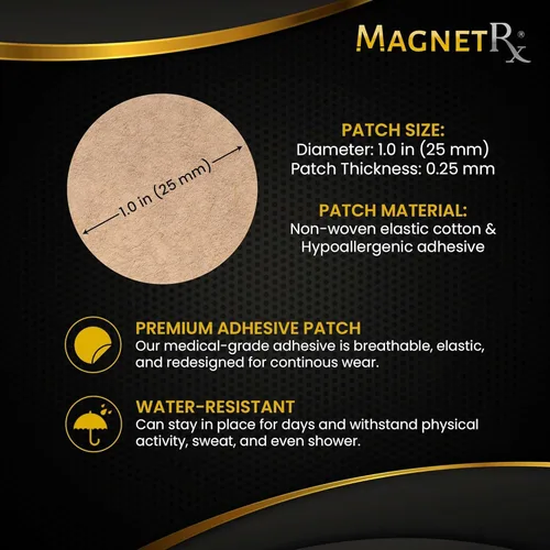 Miniatura 2 de MagnetRX Parches adhesivos de repuesto para pequeños parches magnéticos – Recambios de almohadilla magnética redonda premium