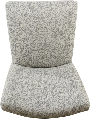 Miniatura 202 de Homepop Silla de comedor con detalles festoneados, sillas de comedor Parsons tapizadas, muebles decorativos para el hogar, tejido gris claro