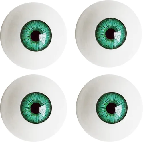Ojos acrílicos realistas, 2 pares de globos oculares huecos de plástico, 1.181 in de diámetro, ojos falsos semicirculares para decoración de fiesta