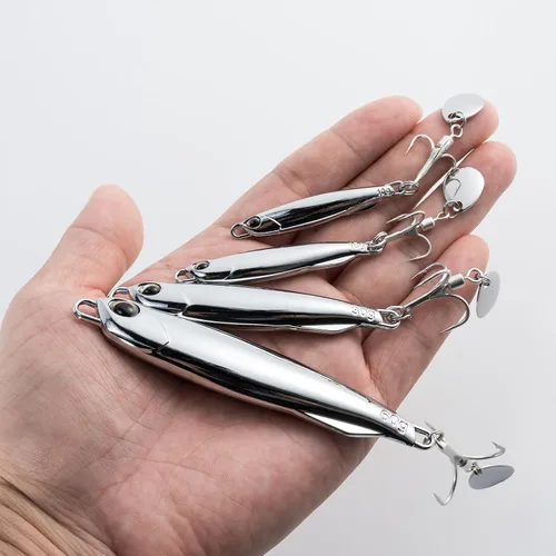 Miniatura 8 de Dr.Fish Paquete de 3 cucharas de jigging, plantillas de fundición de metal, ganchos agudos con cuchillas, cucharas de fundición de agua salada, Hoja