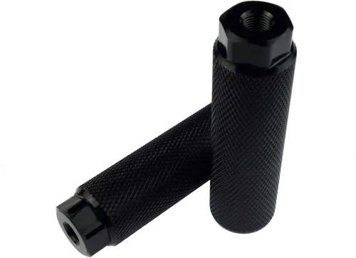 Miniatura 4 de 2 pares de reposapiés de aleación de aluminio para bicicleta de montaña, clavijas de acrobacias traseras, compatibles con ejes de 3/8 pulgadas Negro