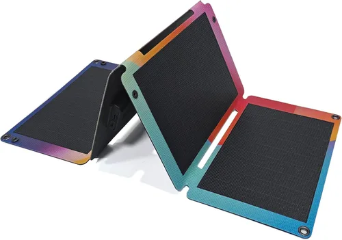 Cargador de panel solar de 30 W, cargador solar portátil de alta eficiencia con USB y tipo C, panel solar plegable con tecnología de tejas para