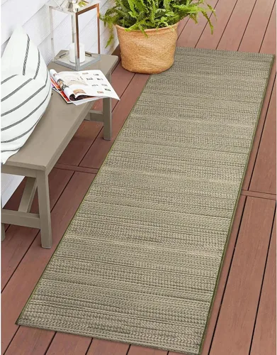 Miniatura 17 de Liora Manne Miranda - Alfombra de área de mezcla sintética para interiores y exteriores, de bajo perfil, diseño de rayas de transición, casual