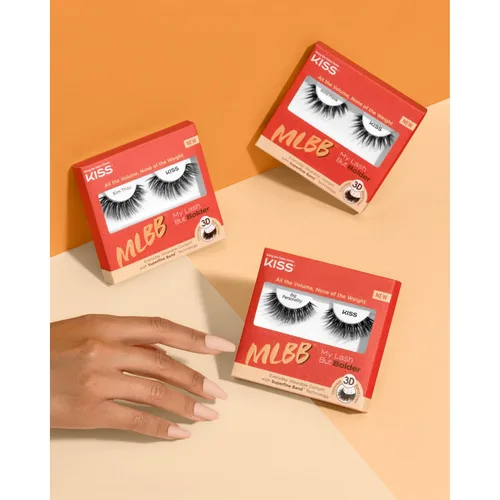 Miniatura 5 de KISS My Lash But Bolder, pestañas postizas, 'Slim Thicc', 0.63 pulgadas, incluye 1 par, fácil de aplicar, racimos de pestañas reutilizables