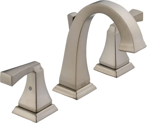 Miniatura 8 de Delta Dryden - Grifo de baño de bronce aceitado de 3 agujeros, grifo de lavabo de baño de 8 pulgadas para tocador, conjunto de drenaje de metal