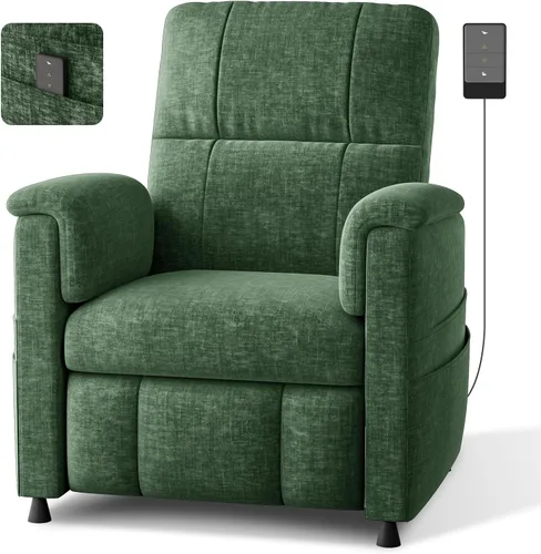 Miniatura 5 de Pipishell Silla reclinable eléctrica para adultos, reclinable eléctrico con control remoto, reclinable/reposapiés ajustable, tela de felpilla, cojín