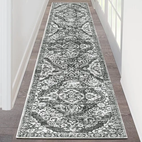 Miniatura 74 de HEBE Alfombra Pasillo 2'x10' Lavable Vintage Desgastada Alfombras de Área Antideslizante Alfombra de Lavandería Boho Alfombras de Piso para Pasillos