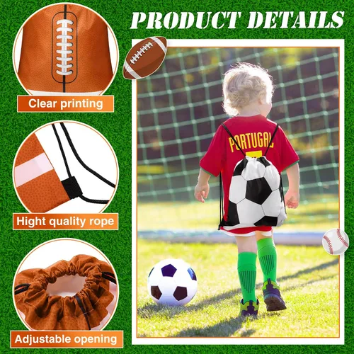 Miniatura 4 de Censen Juego de 24 bolsas con cordón a granel de 12 x 10 pulgadas, impermeables, paquete de playa para fútbol, béisbol, baloncesto, fútbol, fiesta