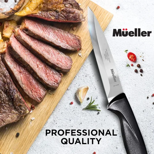 Miniatura 5 de Mueller cuchillo deba de acero inoxidable alto en carbono, 6 pulgadas, diseño de hoja biselada con mango cómodo