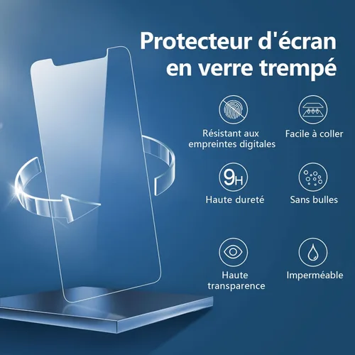 Miniatura 4 de NEW'C Paquete de 3 protectores de pantalla diseñados para iPhone 11 y iPhone XR (6.1 pulgadas), protección de vidrio templado mejorada, resistente a