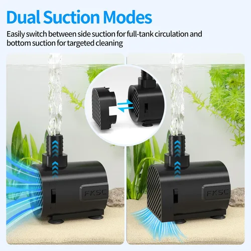 Miniatura 4 de Bomba de agua sumergible de 50 GPH - Bomba de fuente para acuario y pecera Mini, control de flujo ajustable, entrada lateral/inferior de doble Negro