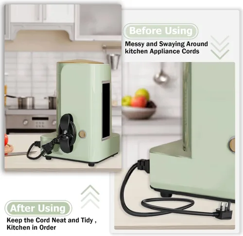 Miniatura 5 de Organizador de cables para electrodomésticos, paquete de 5 soportes de cable mejorados, enrollador de cable que se adhiere firmemente en la batidora