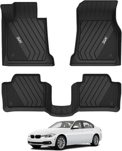 3W Alfombrillas para piso Compatibles con 2012-2018 BMW F30 Serie 3 320i 328d 328i 330e 330i 335i 340i RWD & Sedán, Alfombrillas personalizadas de