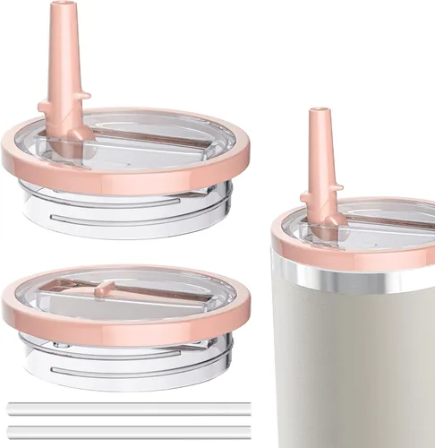 Miniatura 15 de 1 paquete de tapa con pajita abatible de 40 onzas, reemplazo para taza Stanley Quencher, tapa de taza a prueba de fugas y resistente a derrames