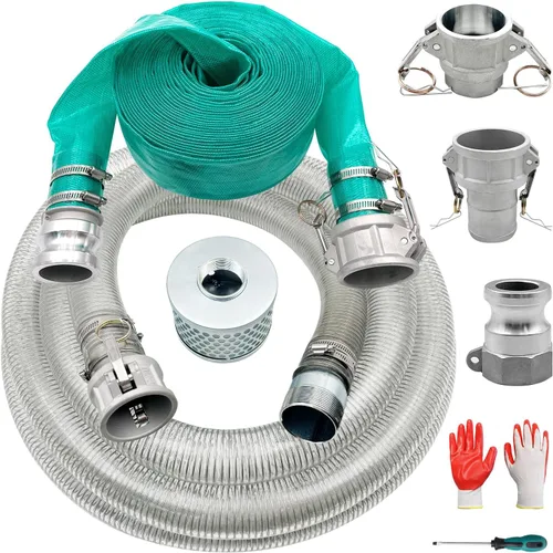 Miniatura 9 de SAFBY Manguera de descarga de bomba de agua con accesorios de aluminio Camlock A C E F, manguera de drenaje de retrolavado resistente de tres capas