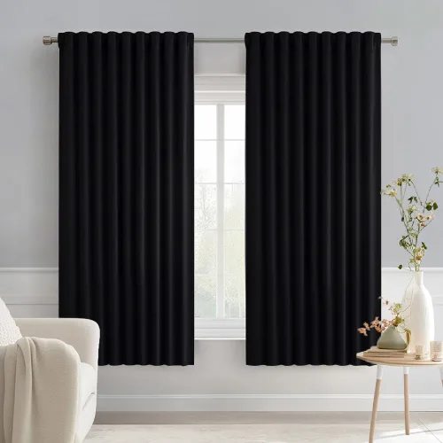 Miniatura 72 de MIULEE Cortinas opacas con pestaña trasera de 63 pulgadas de largo, juego de 2 paneles para sala de estar, dormitorio, privacidad, bolsillo