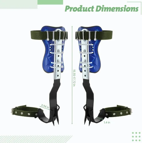 Miniatura 5 de Homaisson Juego de picos de escalada de árboles, picos ajustables para trepar árboles, engranajes portátiles para trepar árboles con cinturón