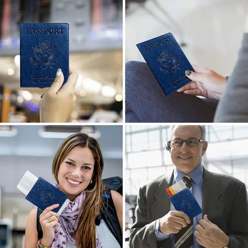 Miniatura 5 de Alsa Combo de portatarjetas de pasaporte y vacunación, funda con ranura para tarjeta de vacunación CDC, protector organizador de documentos de viaje
