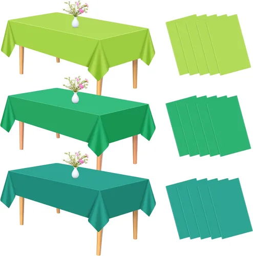 Miniatura 12 de PLULON 6 Pzas Manteles de Colores Arcoíris de Plástico Desechables Cubierta de Mesa para Mesas Rectangulares 54 x 108 Pulgadas Mantel Impermeable