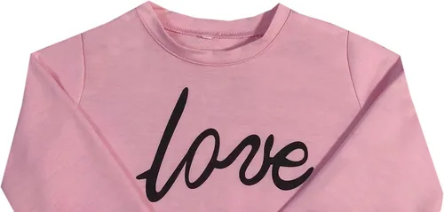 Miniatura 4 de YTBABY Mommy and Me Shirt Love Print Long Sleeve Round Neck Sweatshirt Tops Family Matching Clothes Outfits