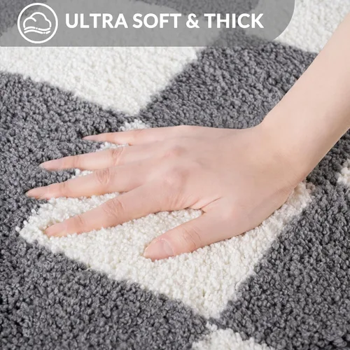 Miniatura 4 de Exclusivo Mezcla Tapetes de baño de 17 x 24 pulgadas, extra suaves, antideslizantes, absorbentes, de microfibra, lavables a máquina, de secado