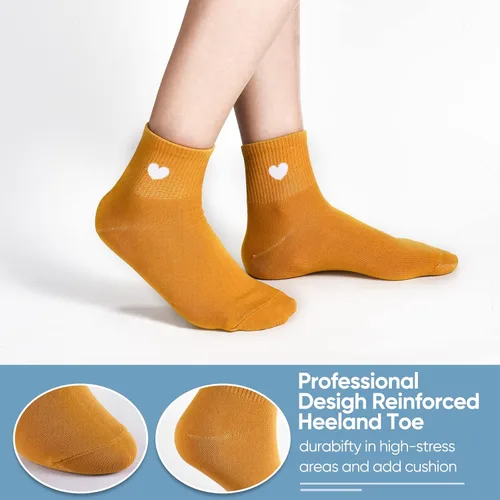 Miniatura 5 de inhees Womens Cotton Socks,Soft Cotton Socks Women Ankle High Cute Crew Socks Fun Novelty Socks (6-Pairs Gifts Box)