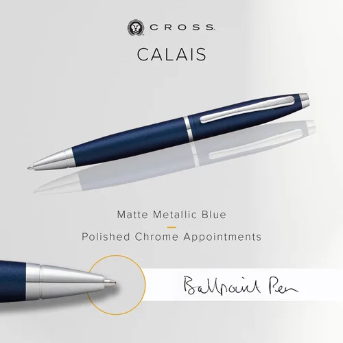 Miniatura 2 de Cross Calais - Bolígrafo recargable con punta media, tinta negra, color azul metálico mate, presentado en una caja de regalo de lujo Azul medianoche