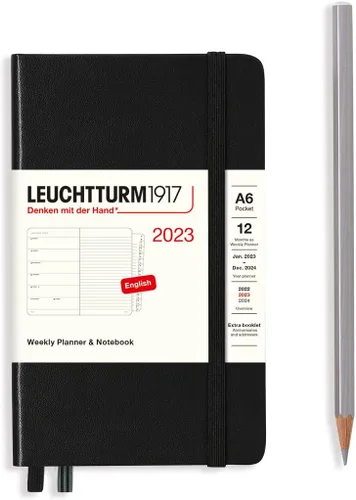 Miniatura 10 de LEUCHTTURM1917 - Agenda semanal y cuaderno mediano (A5) 2023 con folleto extra, rojo (1 de enero - 31 de diciembre de 2023)