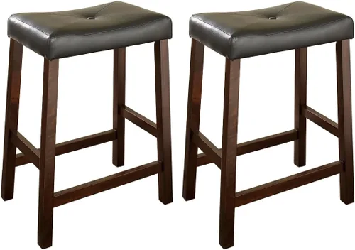 Miniatura 10 de Crosley Furniture Juego de 2 taburetes de bar tapizados con altura de mostrador, color negro, 24 pulgadas