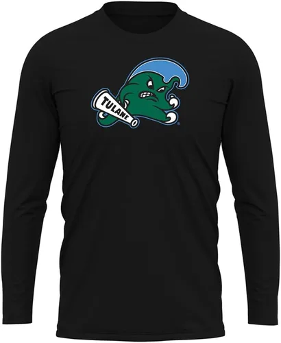Miniatura 50 de Camisa deportiva de manga larga oficial de la NCAA Collegiate para hombre, colección negra con logotipo primario