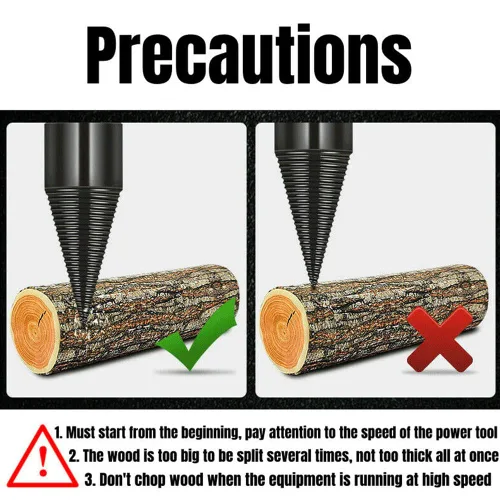 Miniatura 4 de Drill Bits Sets,Carving Tools,4pcs Firewood Log Splitter Wood Bit Heavy Duty Electric Drills Screw Cone Driver Removable 32mm + 3 Handles