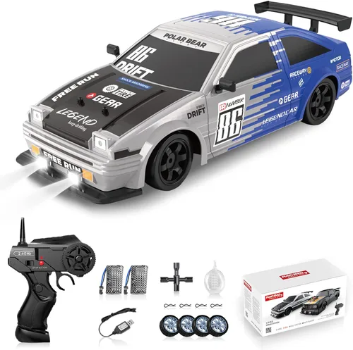 Miniatura 14 de Coche de deriva a control remoto, auto RC a la deriva de 2.4 GHz 1/16, autos de control remoto 4WD de alta velocidad, vehículos de carreras de Negro