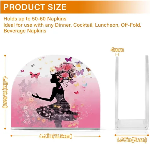 Miniatura 3 de Servilleteros de flores y mariposas para niñas, para mesas, servilleteros de acrílico transparente, servilleteros de cóctel para cocina