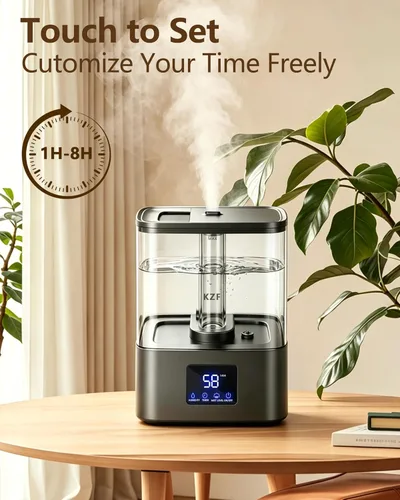 Miniatura 5 de KZF Humidificadores de llenado superior de 4 L para dormitorio y tiempo de funcionamiento de 40 horas, humidificador de niebla fría, 3 niveles
