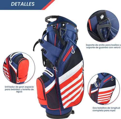 Miniatura 4 de BOBOPRO Bolsa de Soporte de Golf, Ligera con Divisores Superiores de 14 Compartimentos, Bolsa de Transporte de Golf con 8 Bolsillos, Bolsa de Golf