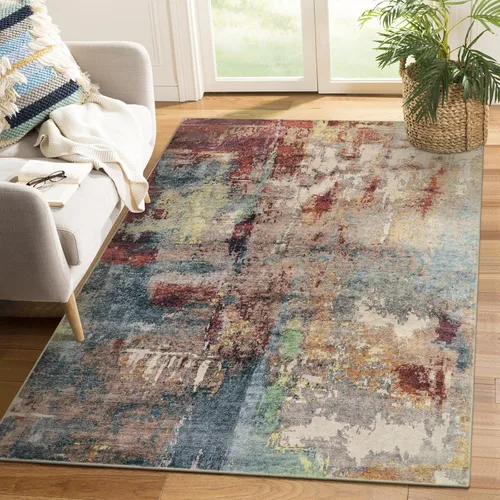 Miniatura 8 de Lahome Alfombra de área moderna abstracta lavable - 3x5, alfombra suave para dormitorio, alfombra antideslizante para entrada, alfombra